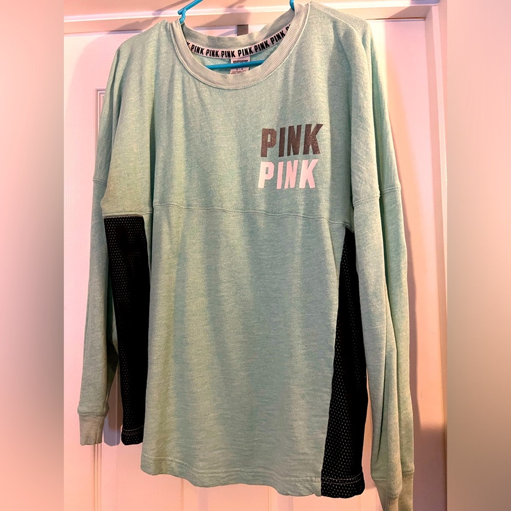 VS Pink Long sleeve shirt, teal, size medium! GUC!